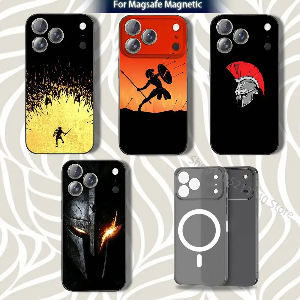 

W-WarriorS Cool SpartaS Phone Case For iPhone 16,14,11,17,13,15,12,Air,Plus,Pro,Max,E,Mini Grey Frosted for MagSafe Magnetic