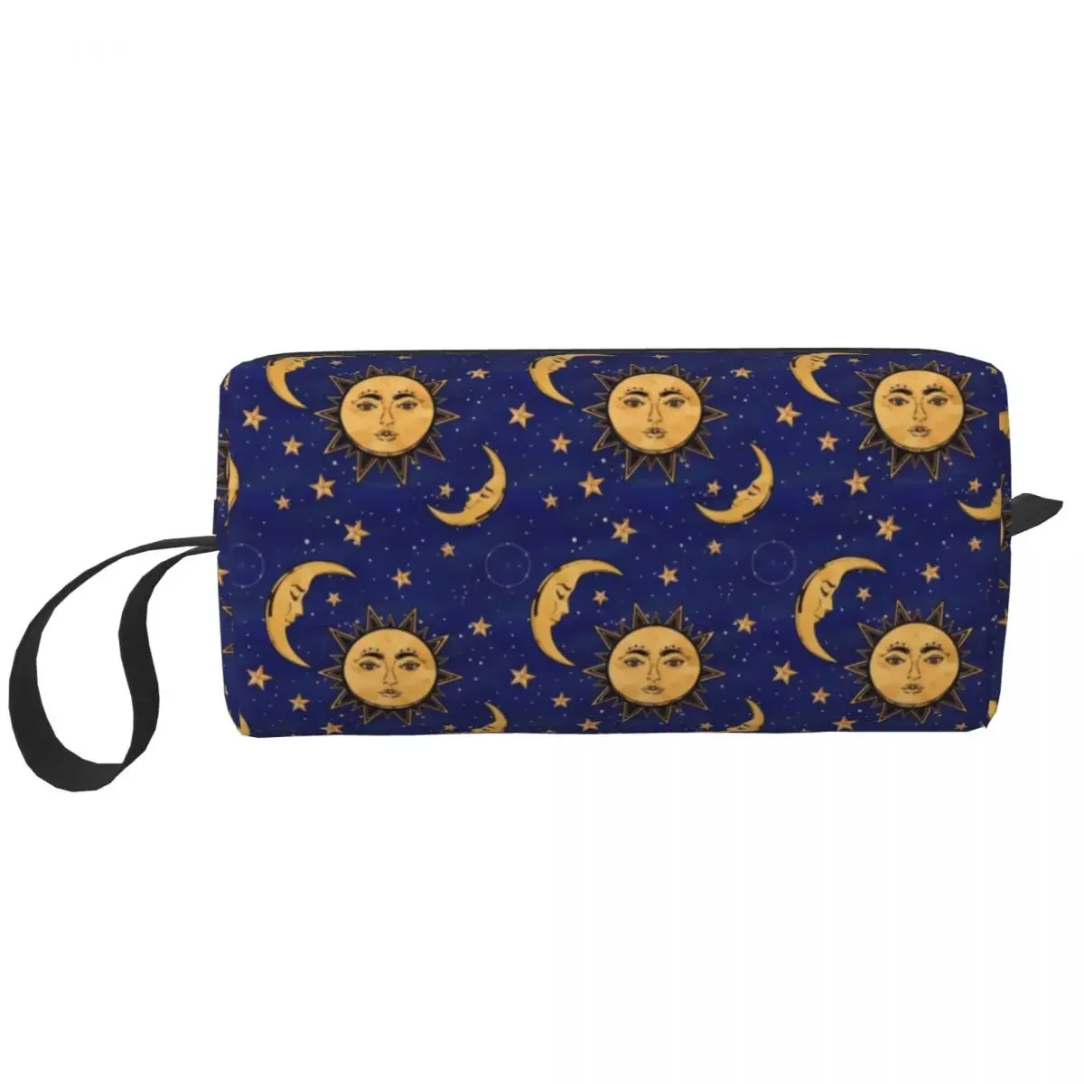 Custom Moon And Sun Stars Celestial Makeup Bag for Women Travel Cosmetic Organizer Cute Storage Toiletry Bags Dopp Kit Case Box