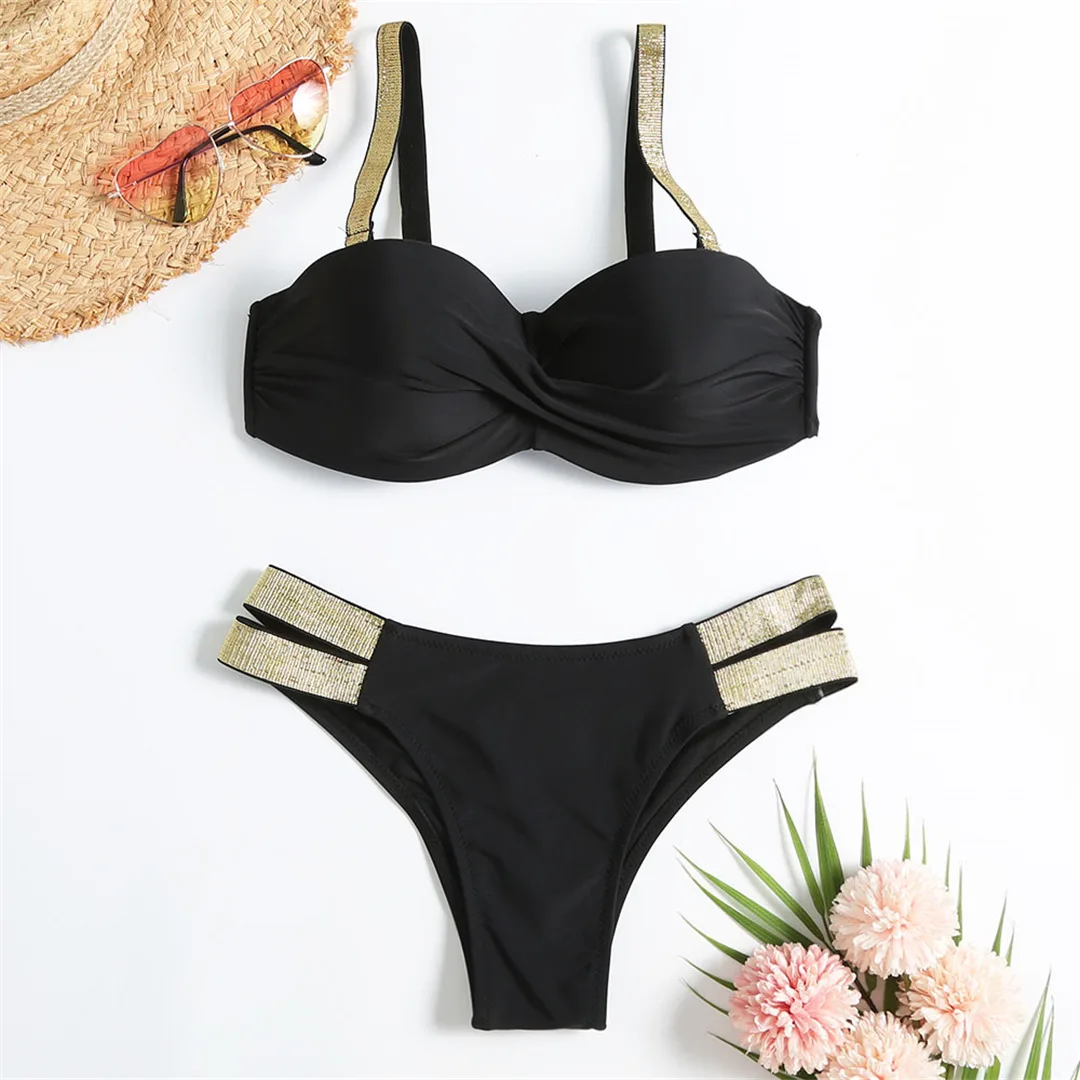 Neuer S - XL BH-Bikini Push-Up-Badeanzug Damen-Bademode Zweiteiliges Bikini-Set mit Cup Bather Badeanzug Schwimmanzug Damen V2310 – Detail 31