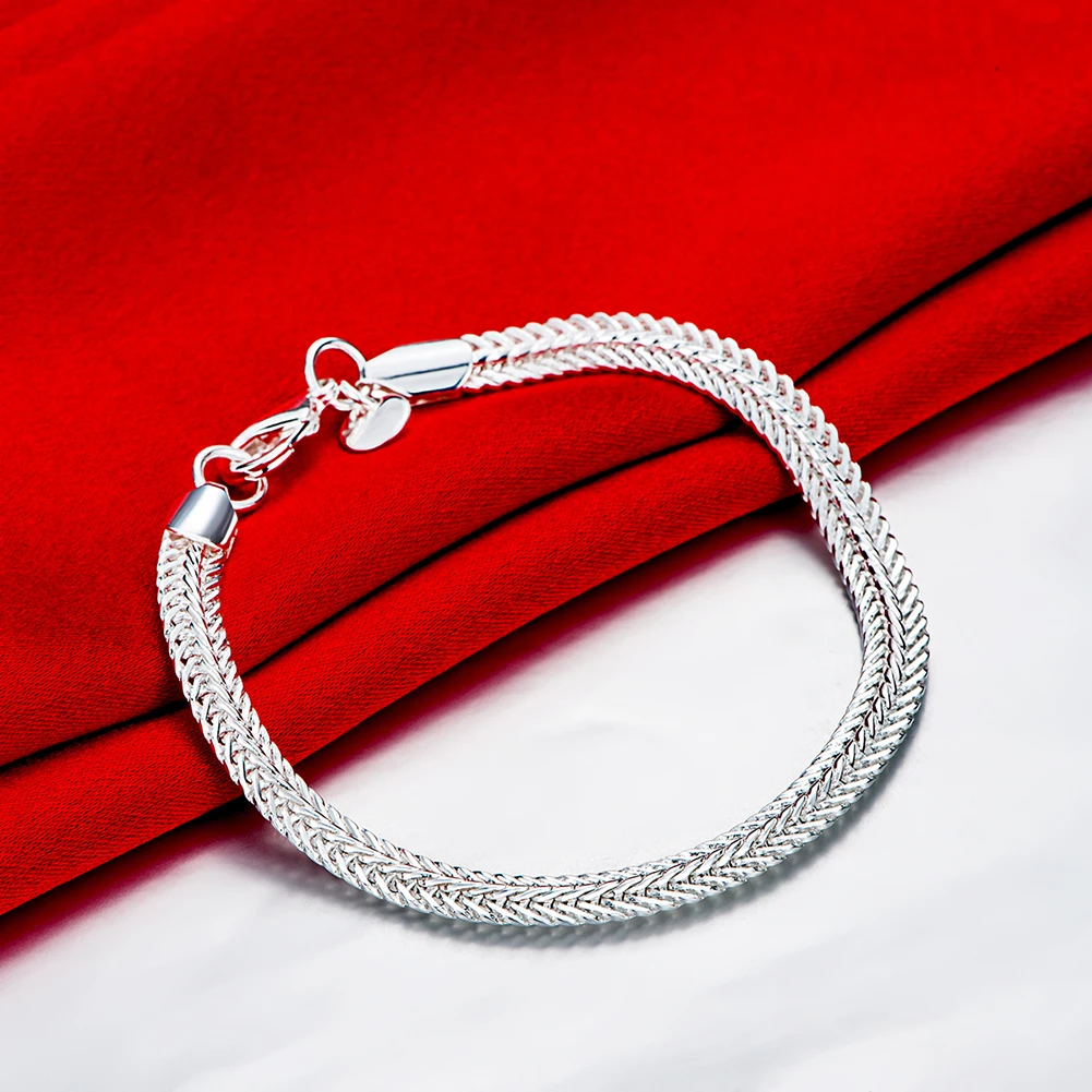 Luxury silver color fine 6MM geometry chain bracciale neckalce set di gioielli per donna uomo fashion Party accessori da sposa