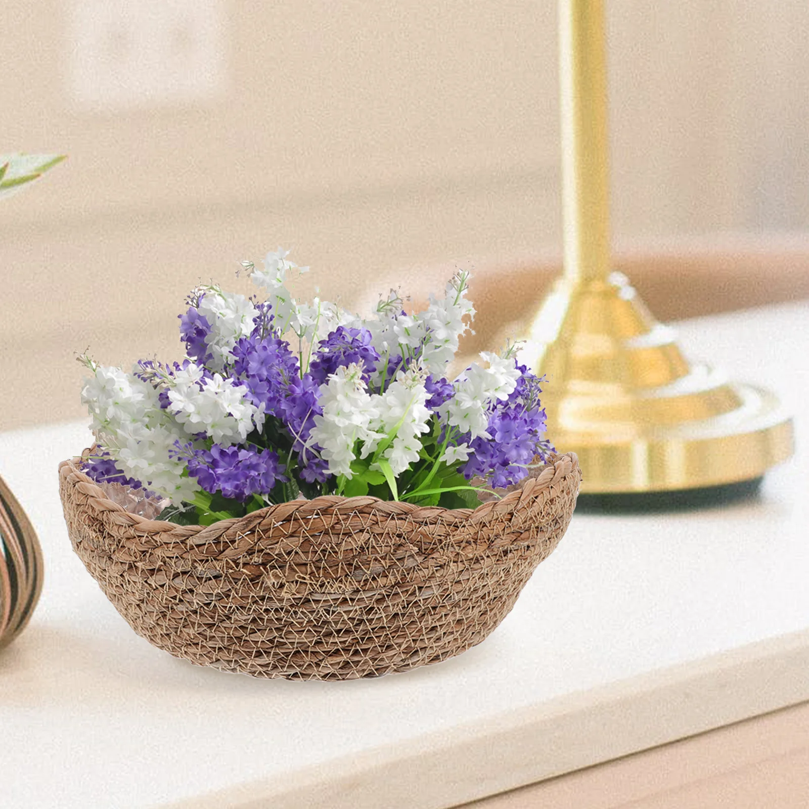 

Woven Straw Planter Basket Flower Pot Rustic Decorative Flower Arrangement Basket for Indoor Plants Planter Baskets