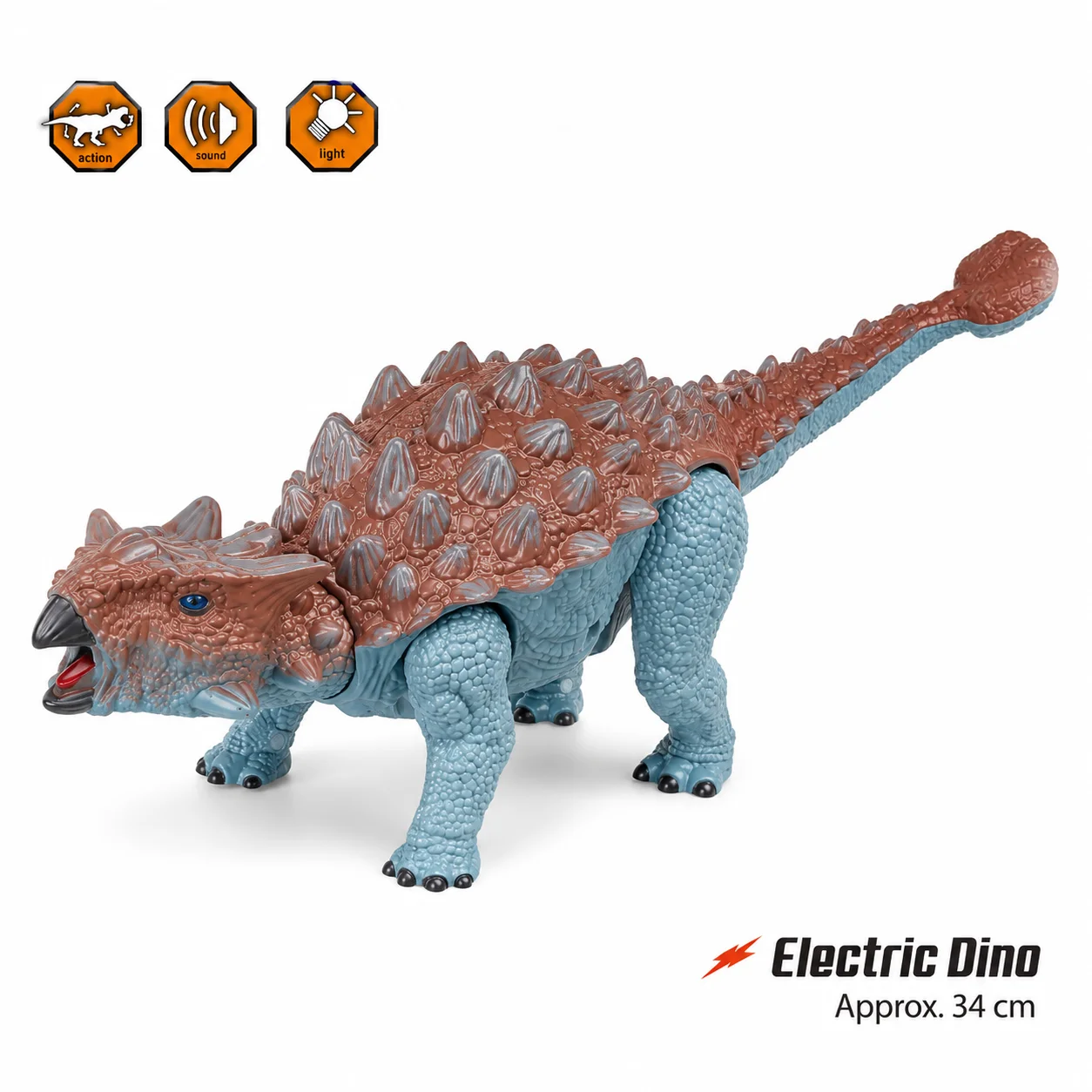 

Jurassic Electric Ankylosaur with Sound and Light Effects Dinosaur Dino Toy for Birthday Gift BG1001DK