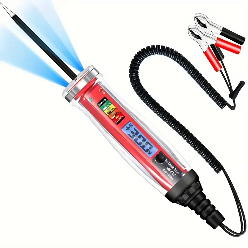 Car Battery Tester,1-75V DC Bidirectional Test Light with Voltage Display&Led Light, Battery Meter,1-20KHz Signal Frequency 10pcs new anti blue light glasses test pen teaching flashlight cat catch the beam light