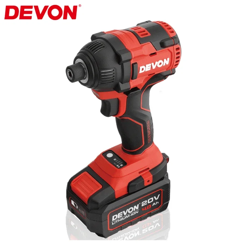 DEVON Cordless Impact Screwdriver Brushless 5733-LI 20v 200Nm 3500ipm 2500rpm Torque Adjustable Universal Flex Battery Platform