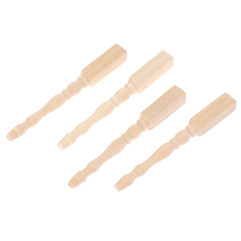 ●4pcs/set 1:12 Dollhouse Miniature DIY Wooden Table Leg Furniture Accessories view 4