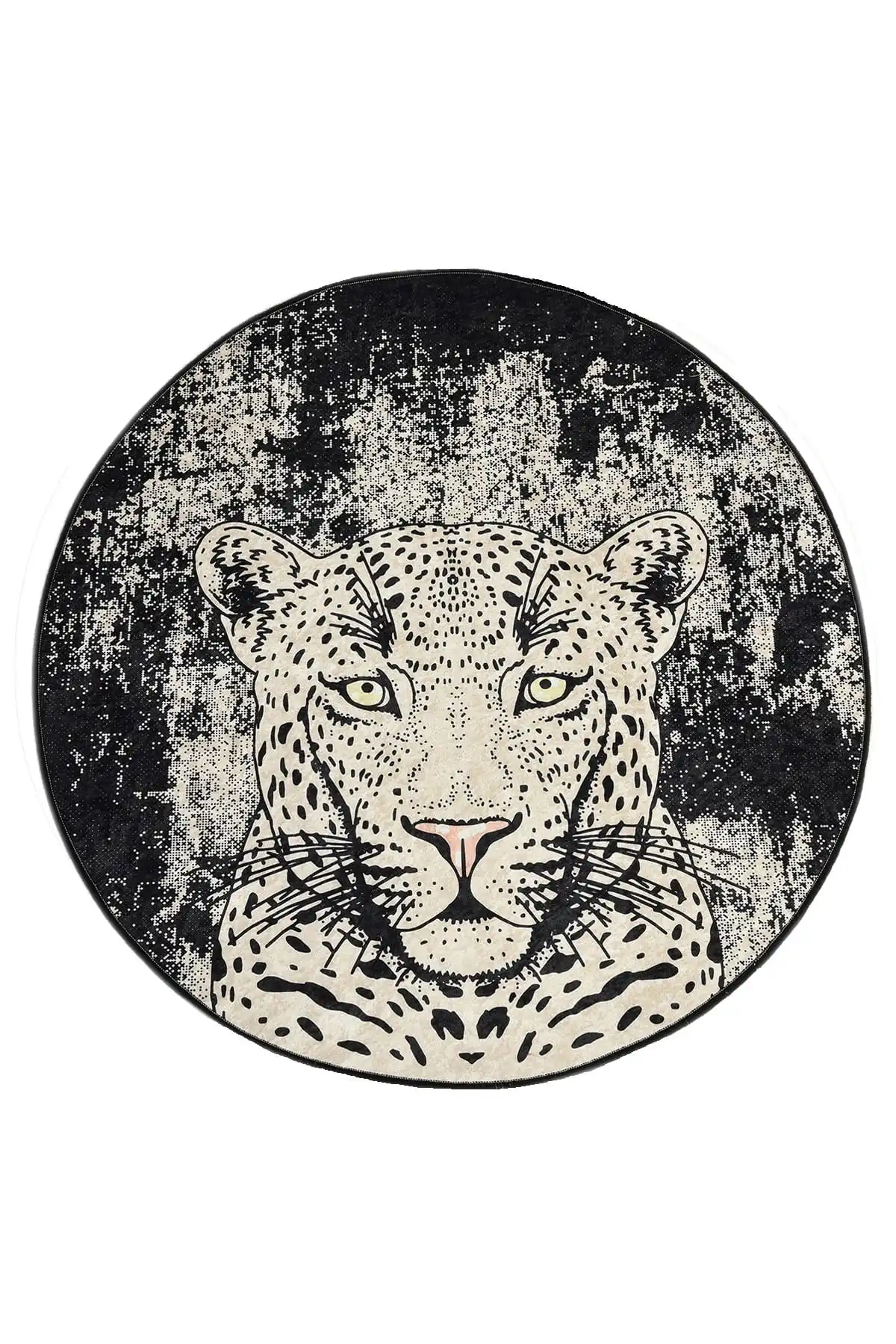 Bathroom Carpet Mat Round Tiger Pattern Anti-Slip Toilet Seat Set Water Absorbent Washable Home Office Decoration 100 And 140 Cm