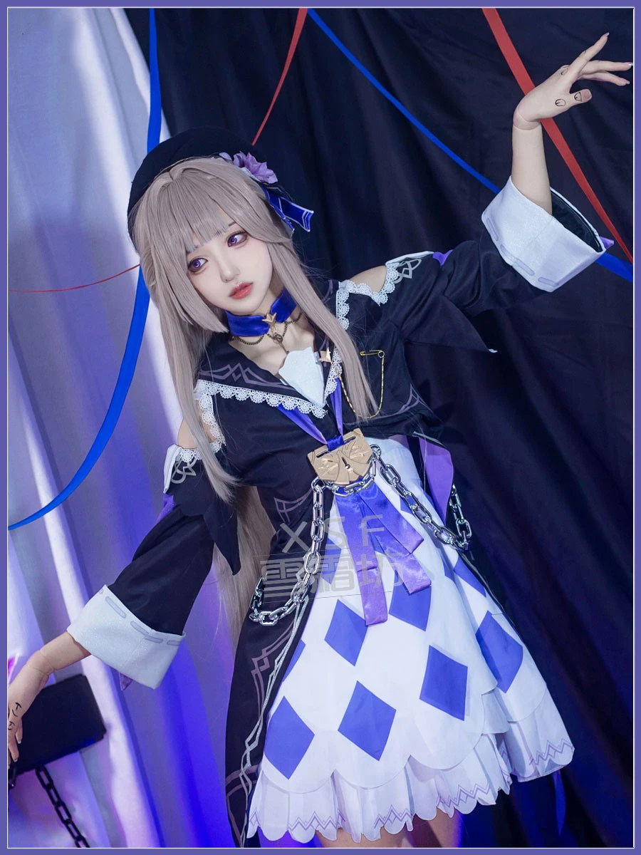 COS-HoHo Honkai: Star Rail Herta Game Suit Elegant Lovely Dress Uniform Cosplay Costume Halloween Party Role Play Outfit Women