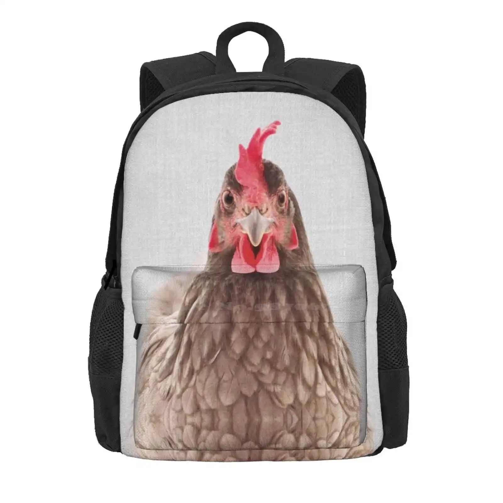 Chicken - Colorful Hot Sale Schoolbag Backpack Fashion Bags Animals Peekaboo Wildlife Nursery Modern Minimalist Portrait Jungle