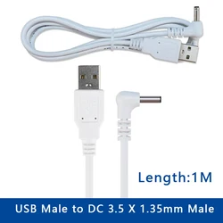 1Pcs 1M Round Hole Charging Cable DC 3.5*1.35mm Elbow Male Plug to USB Male Plug Power Cord For Table Lamp Cleansing Instrument