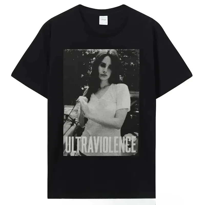 2024 Lana Del Rey Super Violent T-shirt Japanese Fun Gothic T-shirt Harajuku Plus Size Women's Aesthetic Cotton Top T-shirt