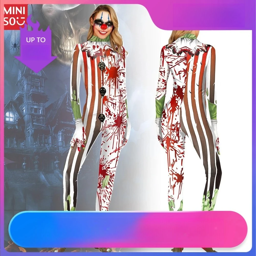 

Miniso 2025 New Funny Clown Halloween CosPlay Male and Female Adult Cosplay Jumpsuit
