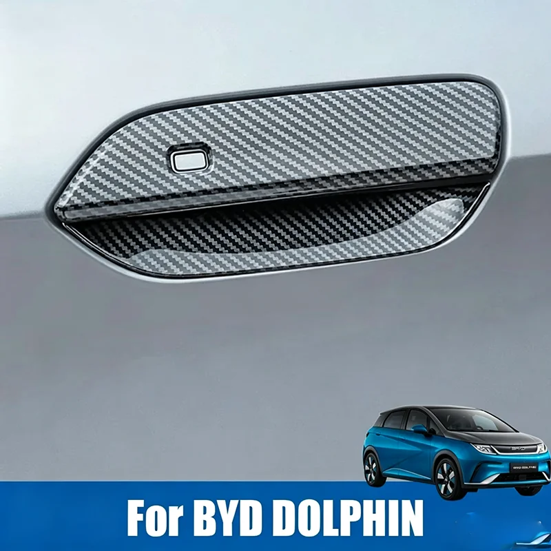 For BYD Dolphin 2023 2024 2025 Car Door Handle Cover Bowl Trim Frame Sticker ABS Carbon Fiber Exterior Protector Accessories
