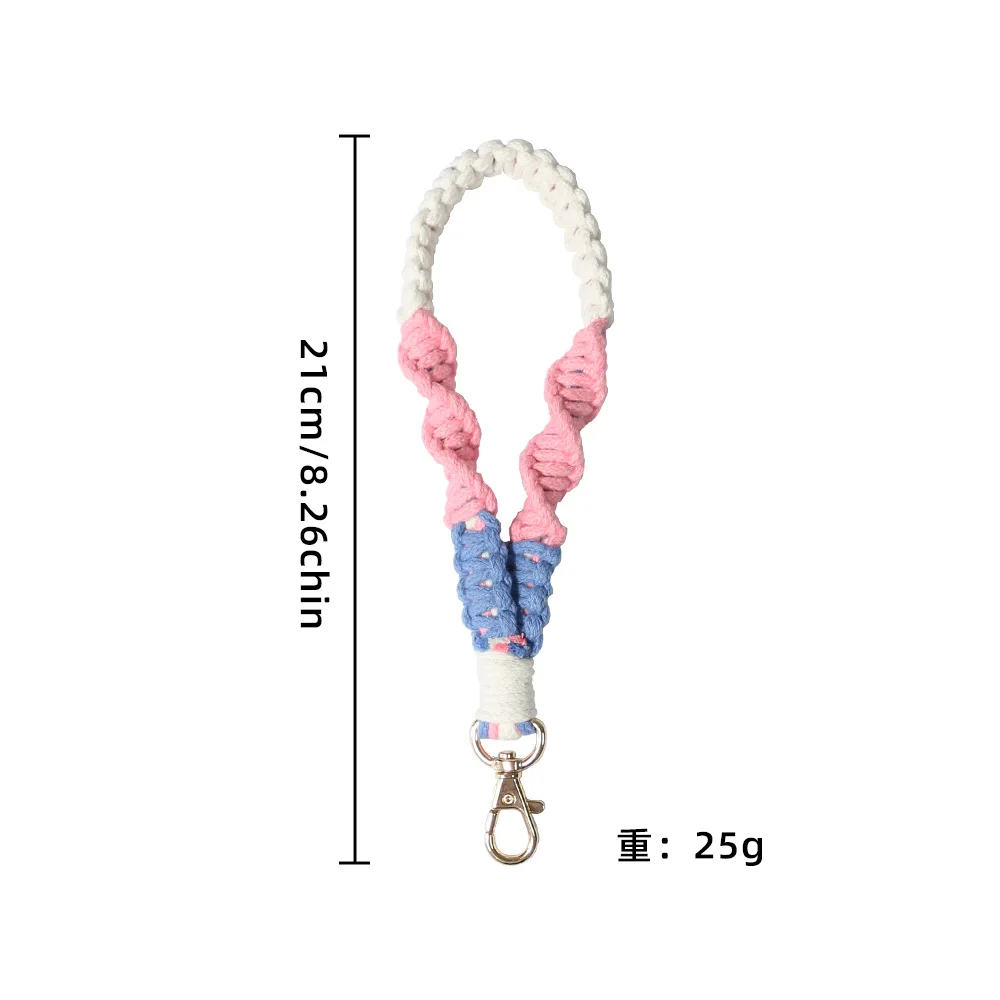 Knitting Keychain Cotton Anti-Loss Hanging Rope Cotton Rope Keychain Anti-Loss Phone Chain For Wallet Mobile Phone Keys