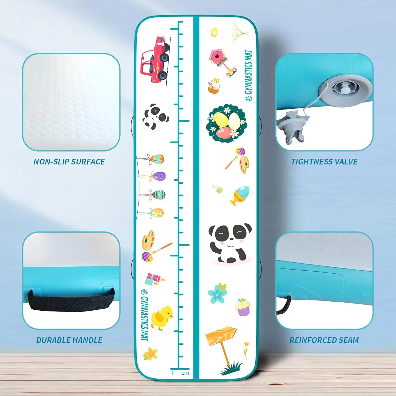 

Inflatable Air Gymnastics Mat Training Mats Thick Gymnastics Tracks With Electric Pump For Yoga Beach Training