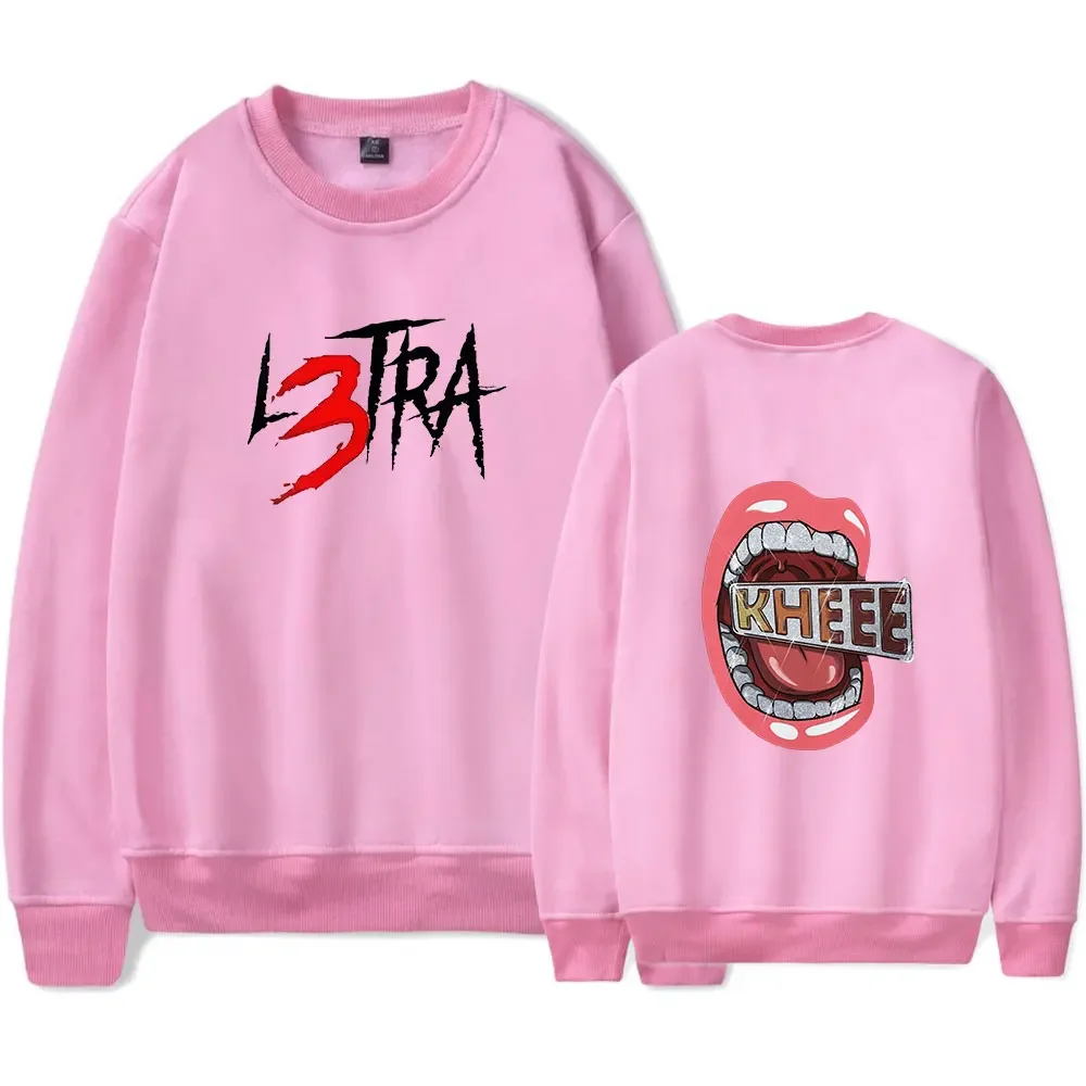 Luar La L Merch L3TRA-Sudadera con capucha de gran tamaño para hombre y mujer, sudadera de cuello redondo de manga larga, chándal informal, ropa de moda