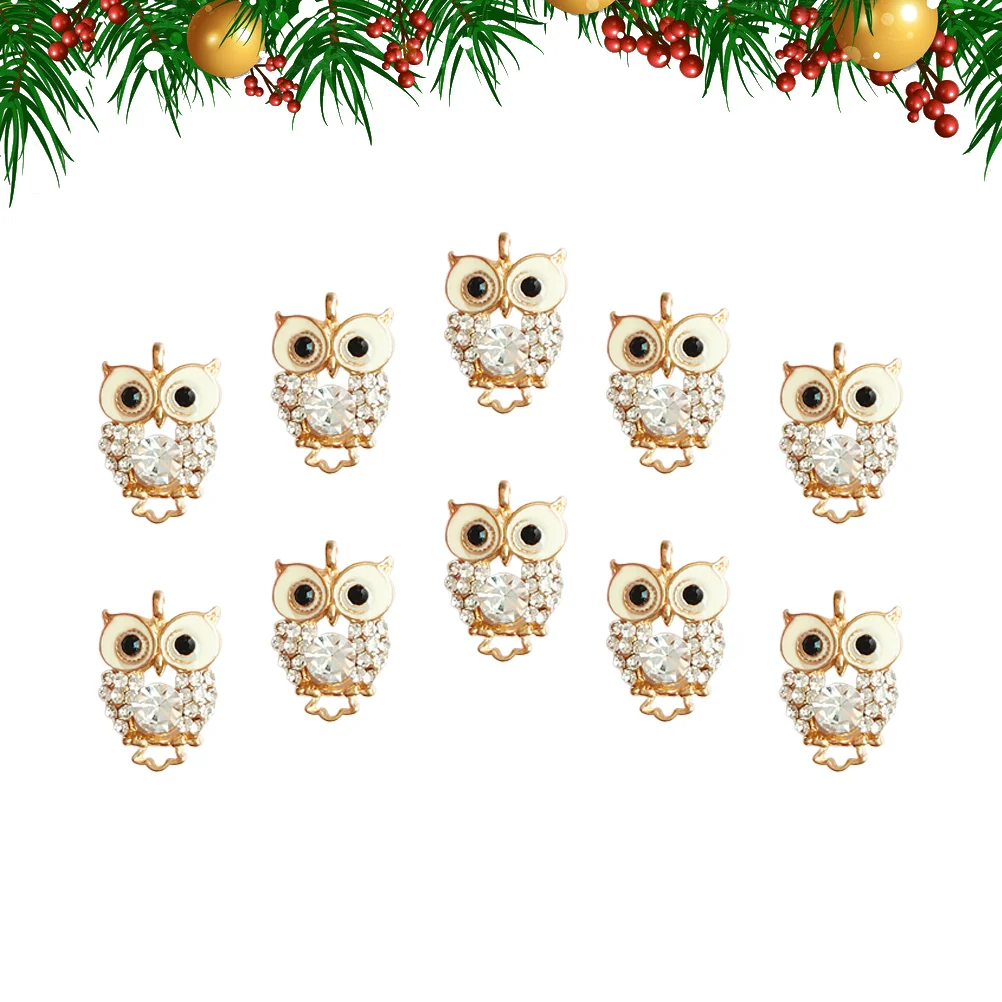 

10pcs Stylish Owl Shape Pendants Charms Creative DIY Jewelry Making Accessory DIY Supplies for Necklace Bracelet (Golden)