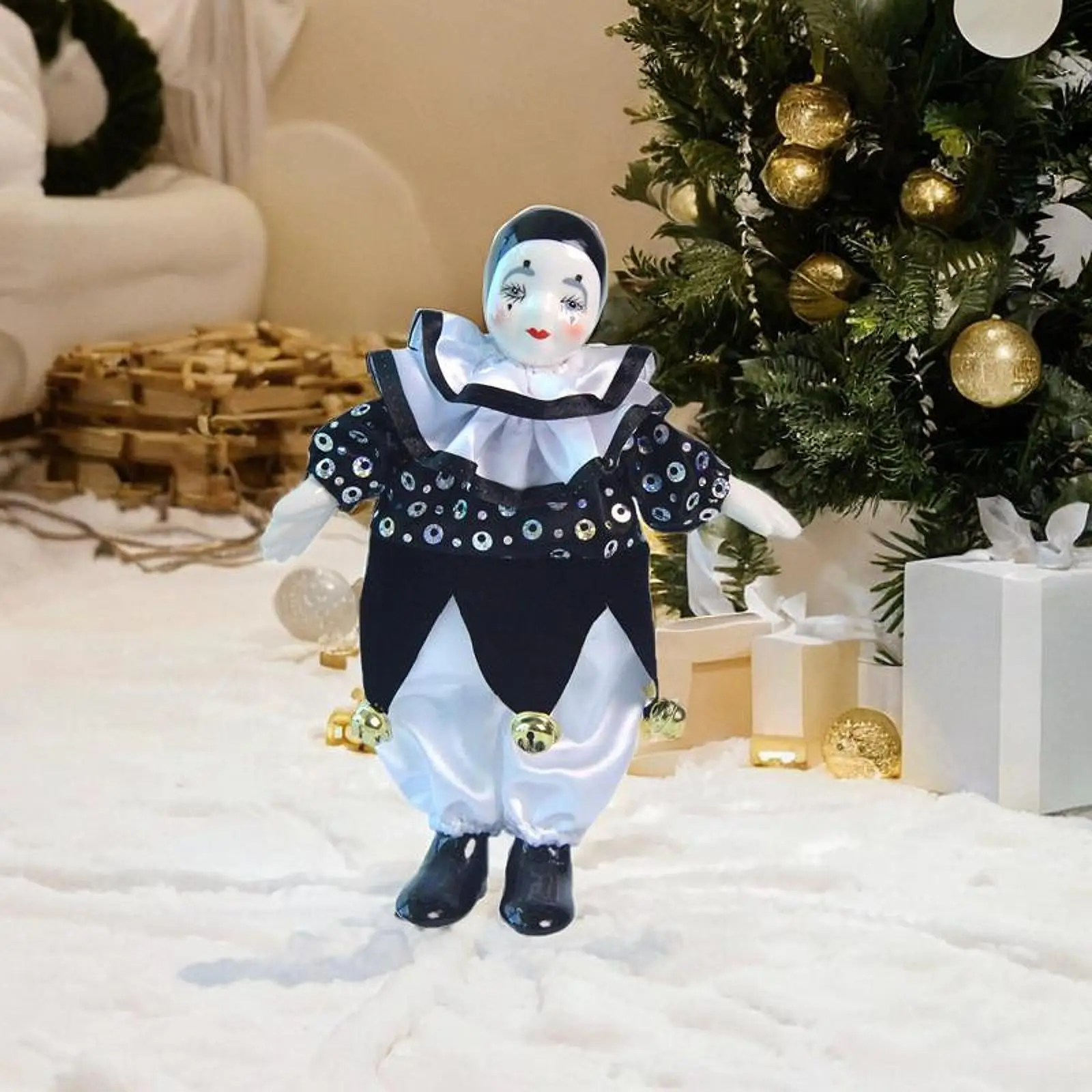 Clown Doll Figurine Decorative Statue Halloween Decoration Art Crafts Tabletop