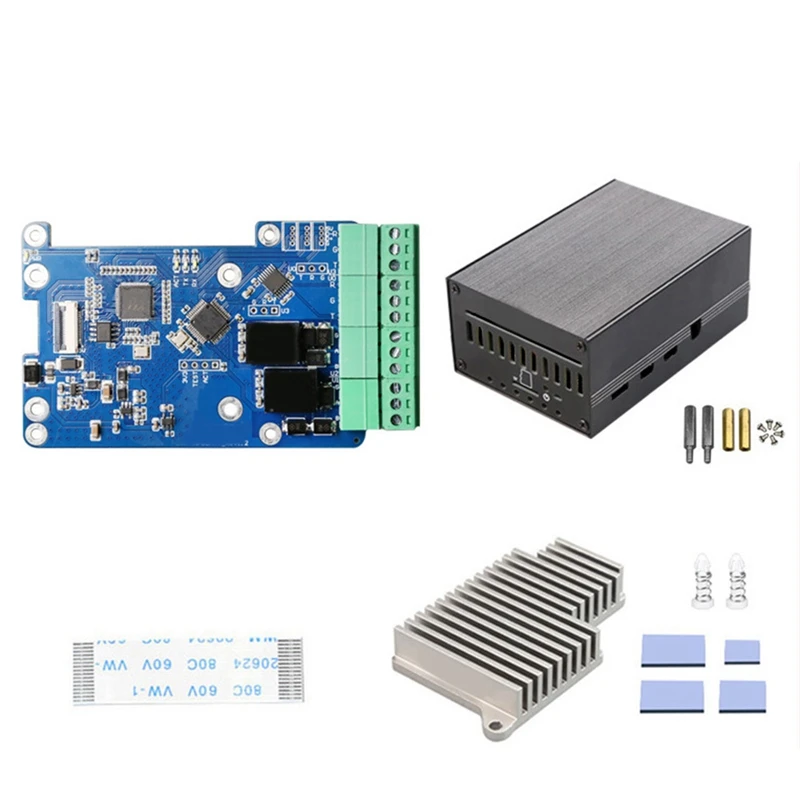 

MPUUART Pcie To USB UART HAT+Heat Sink+Case For Raspberry Pi 5 RS485 ISO RS232 USB2.0 4G LTE Module Durable