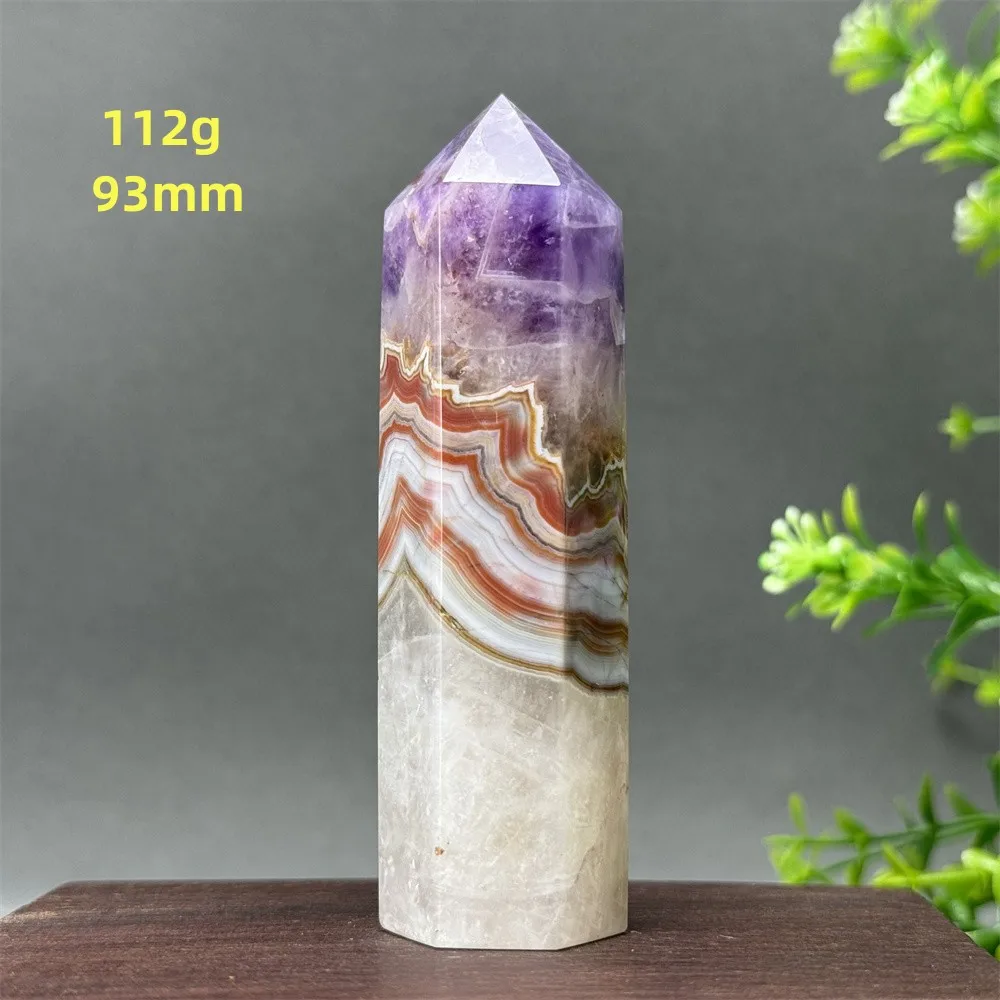 Natural Fantasy Amethyst Agate Obelisk Energy Home Wealth Feng Shui Ornaments Healing Meditation Witchcraft Sacrificial Wand