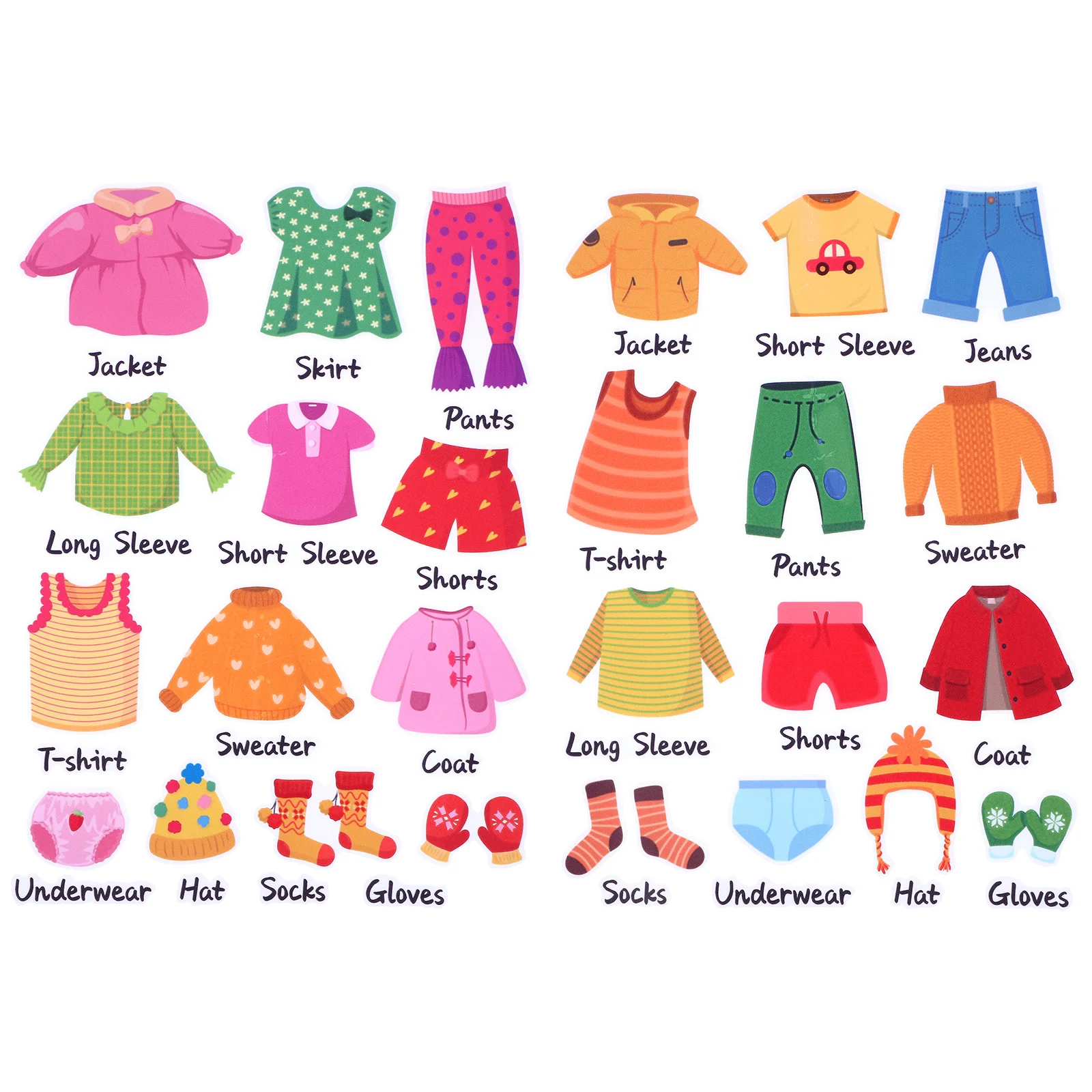 Clothing Classification Stickers Clothes Organization Household Sort Dresser Kids Decals Removable Labels for Applique