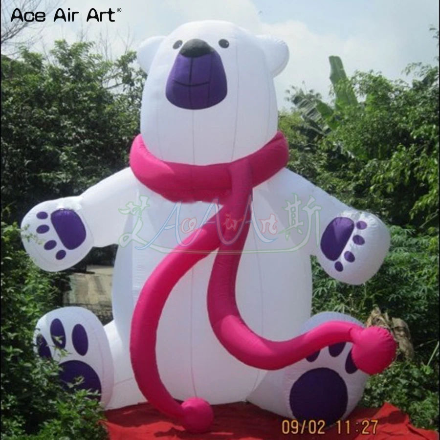 

Elegant Cartoon Character Advertising Inflatable Polar Bear Mascot Model For Outdoor Promotion Event Decor Made By Ace Air Art