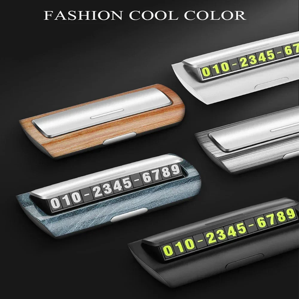 

New PC+ABS Temporary Car Parking Card Hidden Luminous Car Phone Number Plate Car Sticker For Car Styling Temporary Parking Card