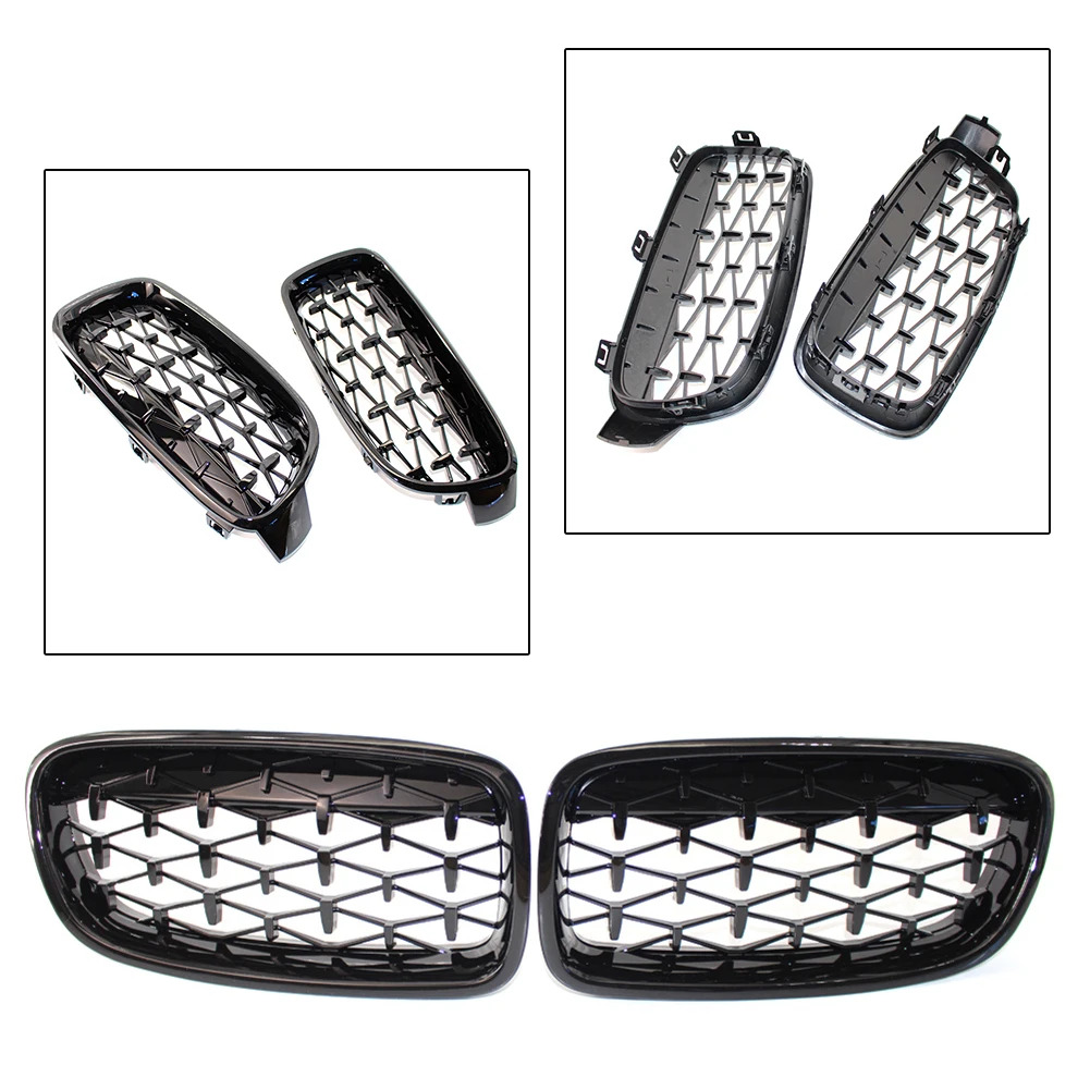 Glossy Black Car Front Grille Diamond Meteor Styling Racing Grills For BMW F30 F31 3Series 320i 328i 330i 335i 2013-2018