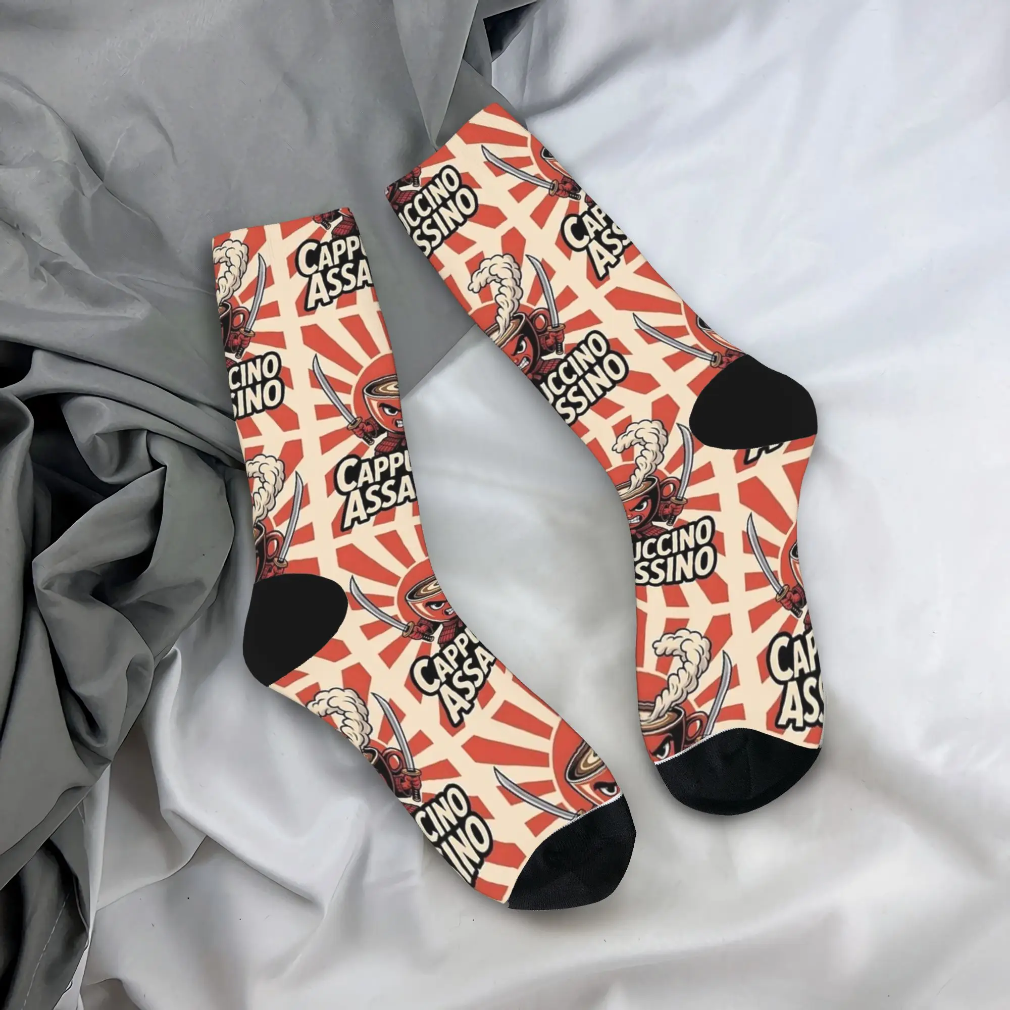 

Капучино Ассосино, итальянские чулки-мем, забавные носки, мужские качественные носки, осенние велосипедные дизайнерские антибактериальные носки, подарок