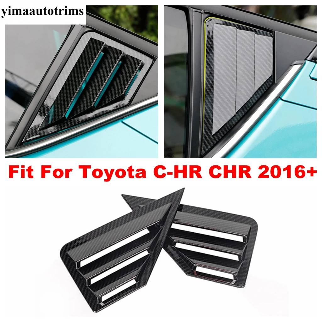 

Rear Window Shutter Louver Sunshade Blind Panel Cover Trim For Toyota C-HR CHR 2016 - 2021 ABS Carbon Fiber Accessories Exterior