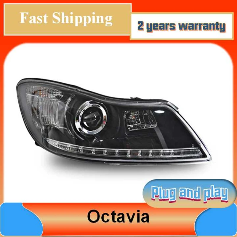 

Стайлинг автомобиля для Skoda Octavia фара 2009-2012 Octavia головной свет DRL указатель поворота ближний дальний свет линза проектора
