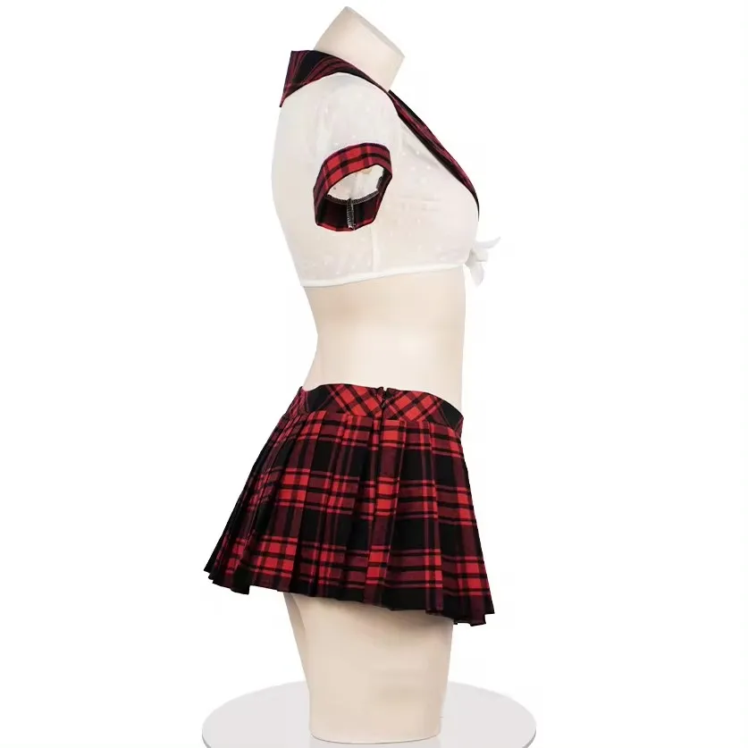 Brand New Anime Game Female Student Uniform Underwear Women's Black And Red Mini Pleated Skirt Short Campus Sexy Sailor Clothing