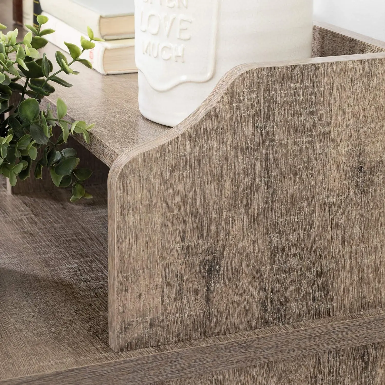 Versa, Weathered Oak Computer Desk with Hutch,