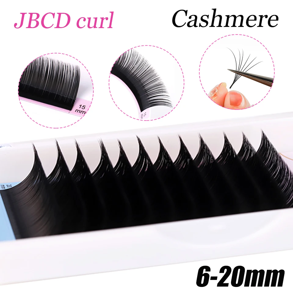 RUJADE Lower Lashes 5-7mm 15-20mm Mix Individual Bottom Eyelashes Extension J B Curl Cashmere Lash Soft Long Russian Volume Lash