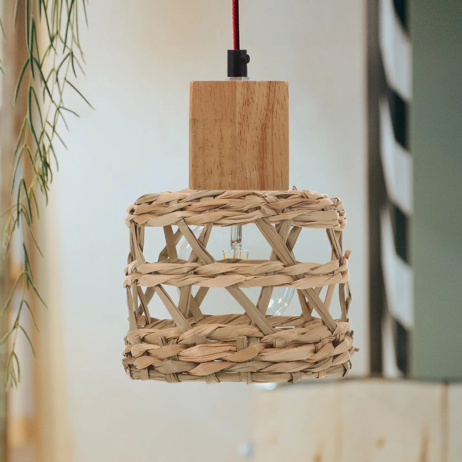

Wooden Lamp Base E27 Socket Holder Retro Pendant Lighting Base Rustic Wood Light Holder for Home Living Dining