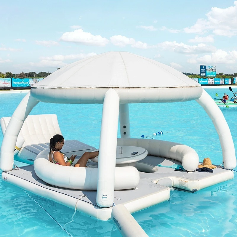 Outdoor Inflatable Water Shade Bar Tent Leisure and Entertainment Platform Inflatable Floating Table