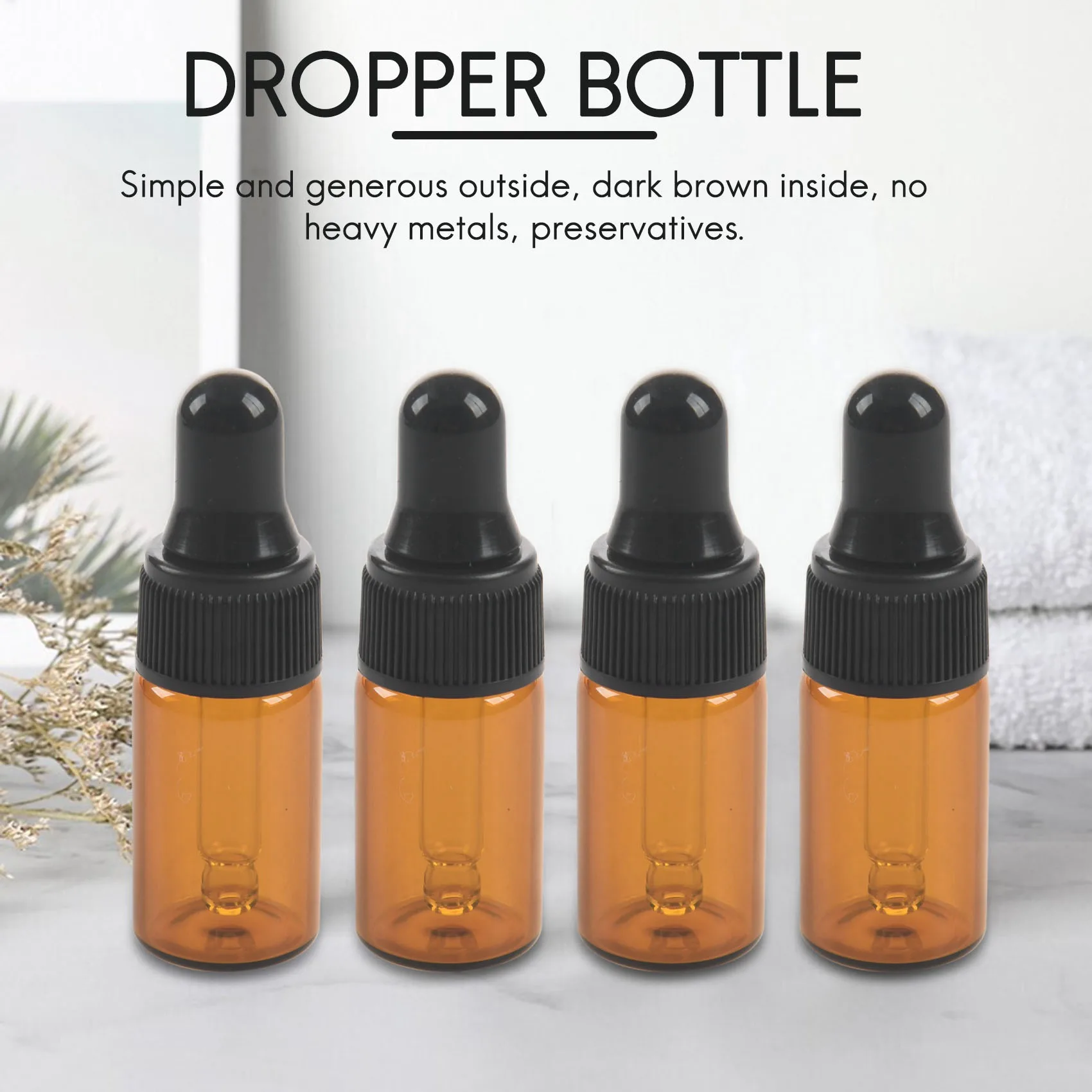 Baru 10 Buah 3Ml Botol Penetes Kaca Coklat Kosong dengan Pipet untuk Minyak Atsiri