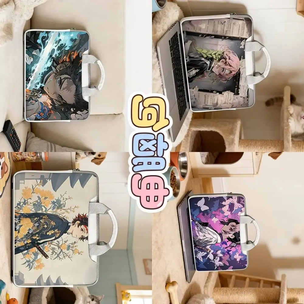 

Anime Pu Waterproof Demon Slayer Laptop Handbag Apple Macbook13 14 15 16inch Dell HP Matebook Computer Tablet Bag Diagonal Gift