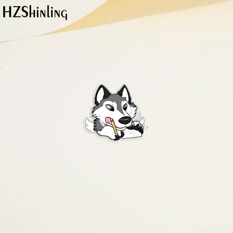 2022 Cartoon Husky Dog Pet Animal Acrylic Lapel Pin Resin Epoxy Acrylic Pins Fashion Jewelry Accessories