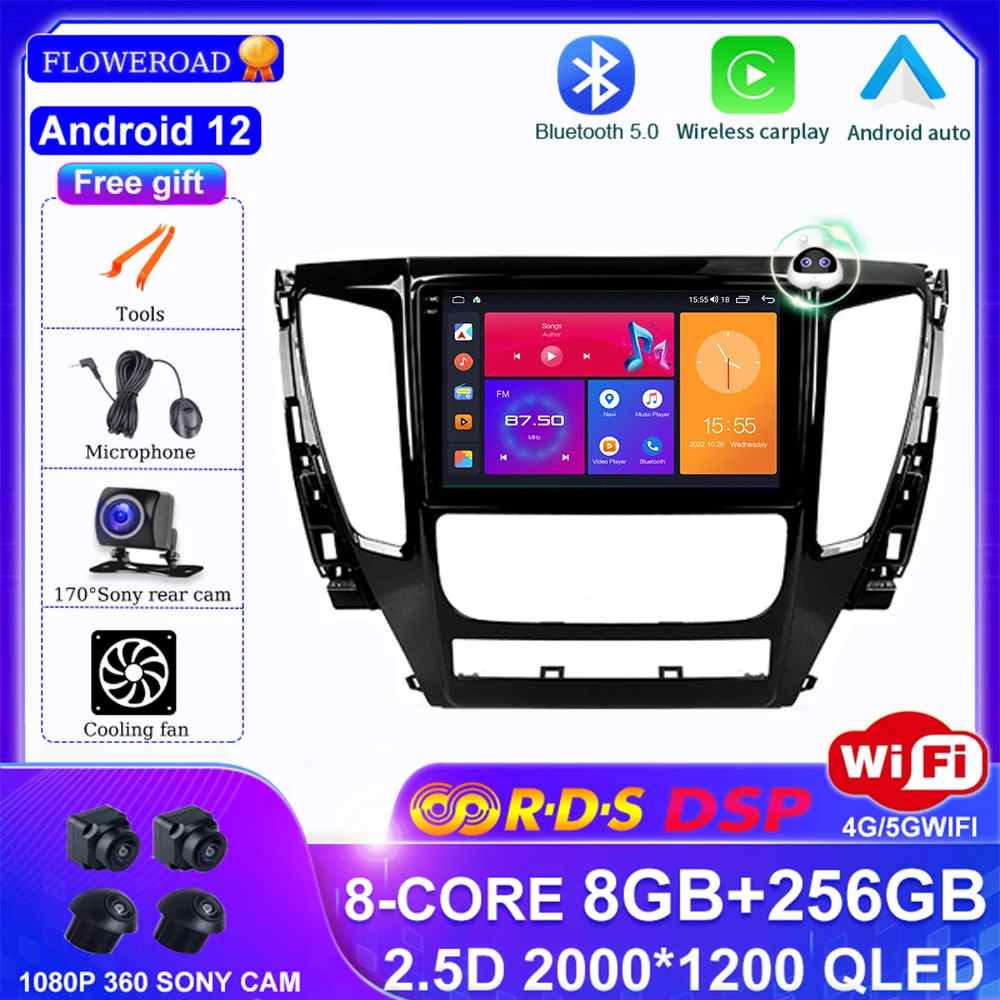 

Android 12 caraply For Mitsubishi Pajero Sport 3 2016 - 2018 Multimedia electronics auto Stereo 4G BT DSP GPS Navigation Player