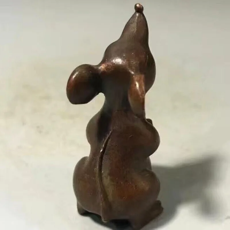 Chinese Old Brass Copper Statue Hand Carved Mouse,Antique handicraft ornaments