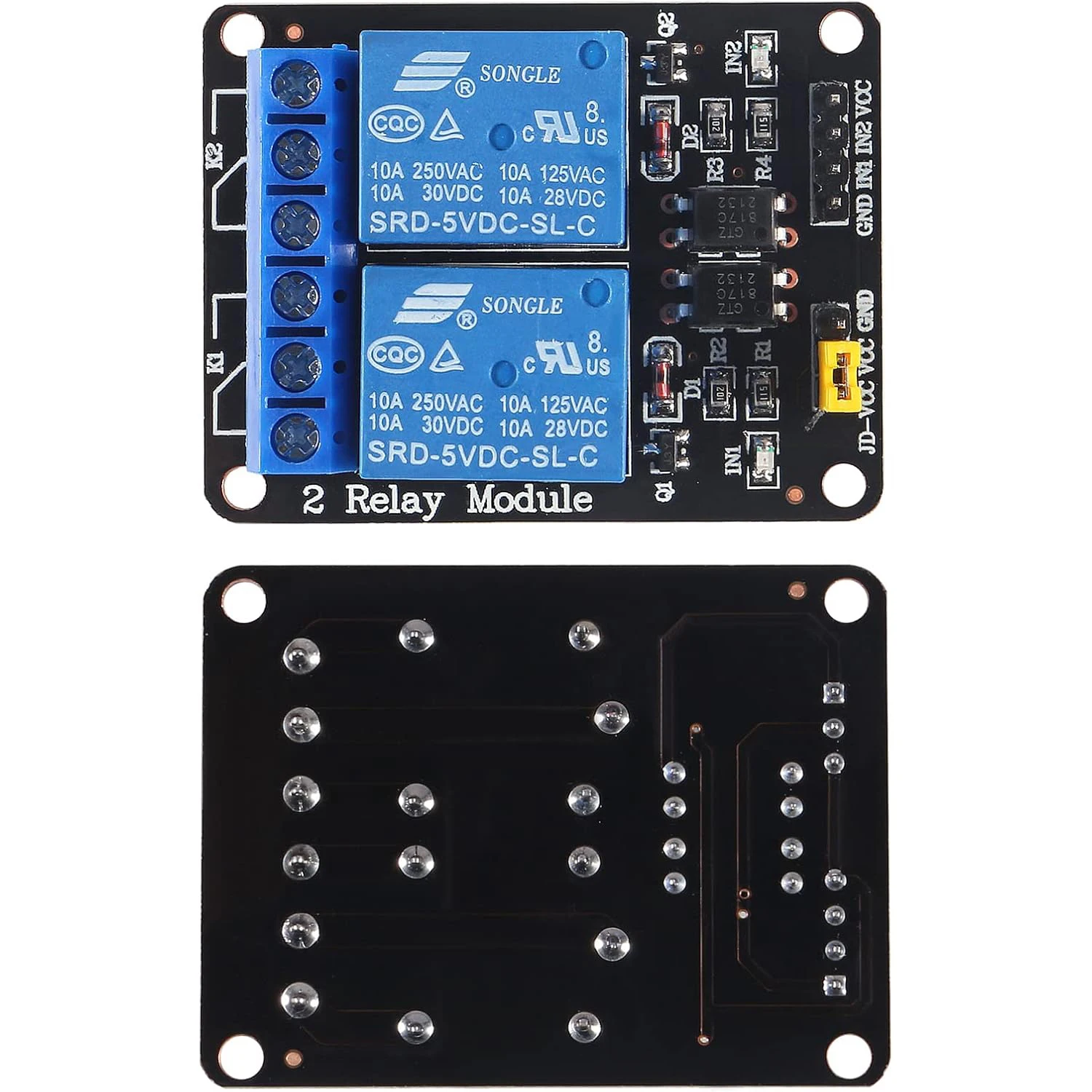 5pcs 5V 2 Channel 5V Relay Module with Optocoupler Low Level Trigger Expansion Board Compatible with R3 MEGA 2560 1280 DSP ARM