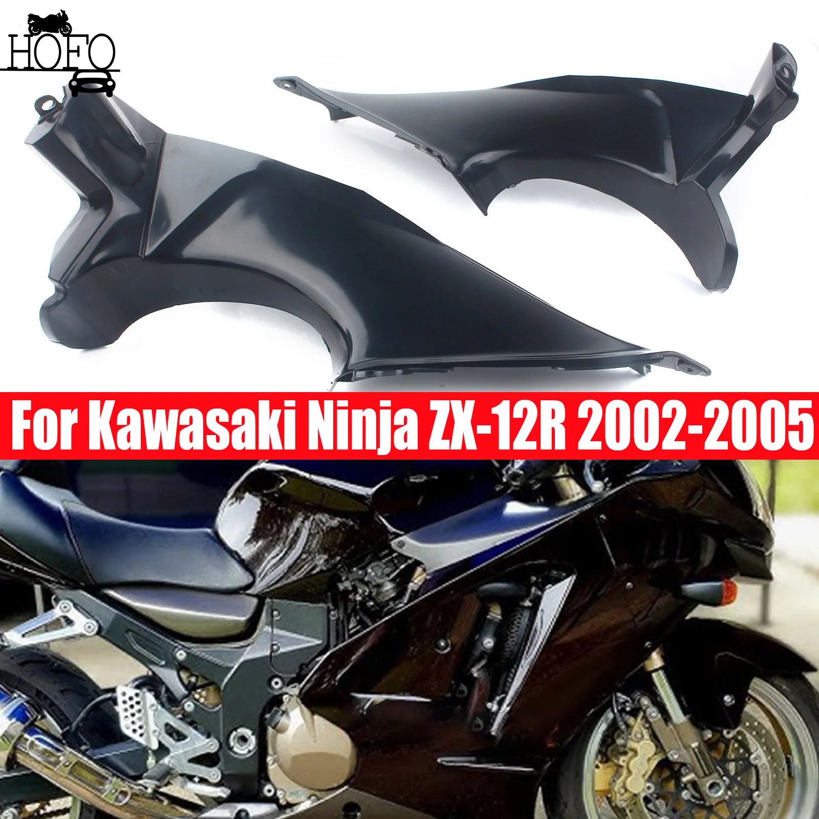

Motorcycle Parts Ram Air Intake Cover Duct Tube Front Dash Air Intake Ram Fairing For 2002-2005 KAWASAKI ZX-12R