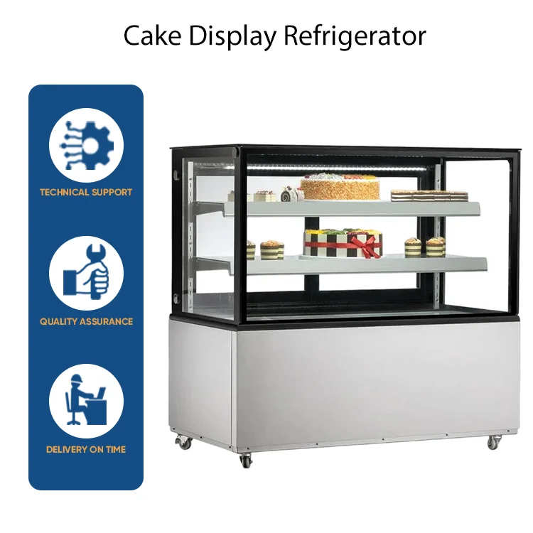 Scepta Large Capacity Bakery Showcase Refrigerator 3-Tier Glass Cake & Ice Cream Display Cabinet Digital Temperature Control