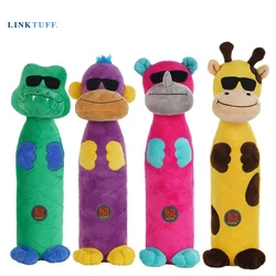 Linktuff Pet Dog Squeaky Training Toys (Plastic Bottle Inside) - Giraffe/Chimpanzee/Crocodile/Rhinoceros