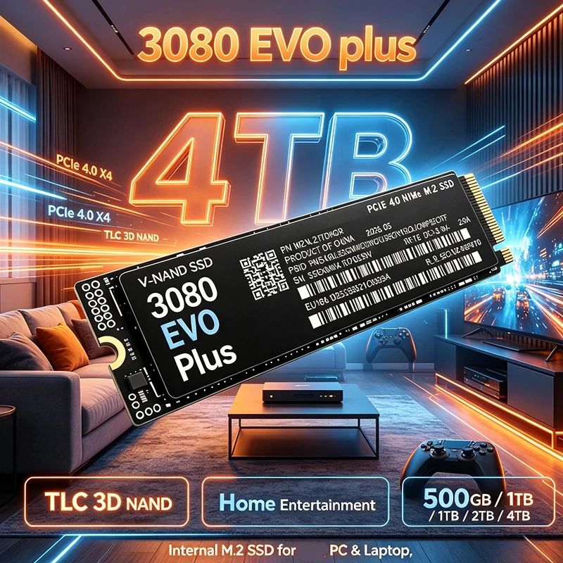 3080 EVO Plus Internal M.2 2280 NVMe SSD PCIe4.0 X4 TLC 3D NAND 500GB 1TB 2TB 4TB Solid State Storage for Gaming PC Desktop
