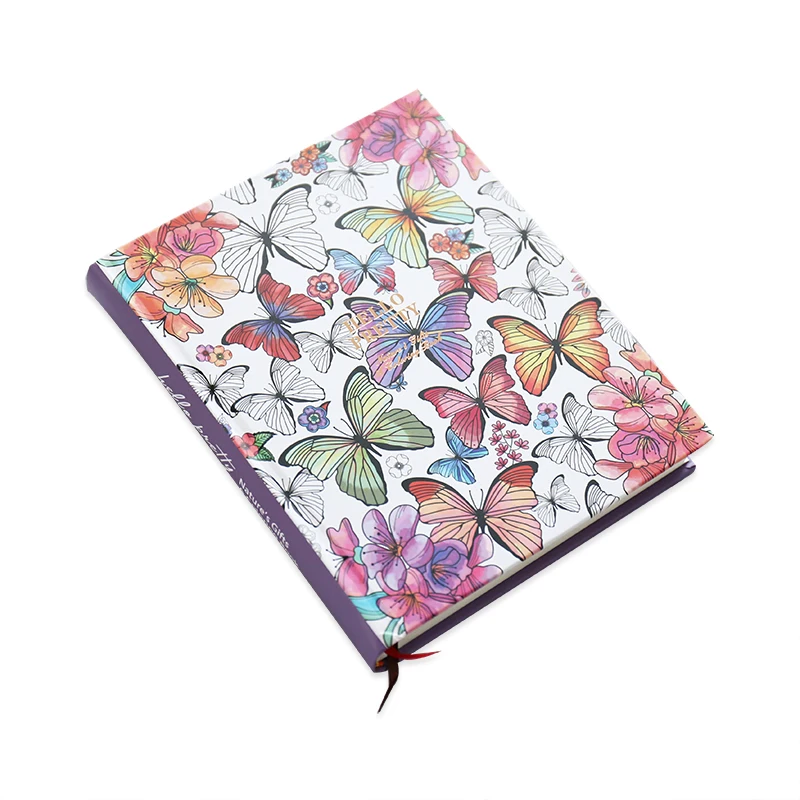 Hardcover Thick Notebook Coloring Illustrated 148 Sheets Coloring Illustrated  Beautiful Butterfly Diary Student Notepad ﻿