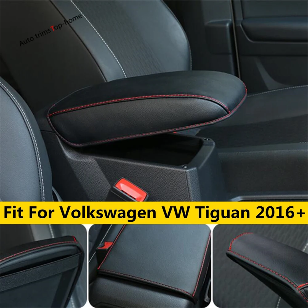 Armrest Storage Box Holster Mat Protective Decor Cover Kit Trim Interior Accessories For VW Volkswagen Tiguan MK2 2016 - 2022