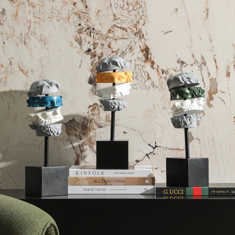 Abstract Figure Sculpture Ornament Living Room Hotel Art Design Sense Soft Cut Separation Thinking Head Decoration Ornament