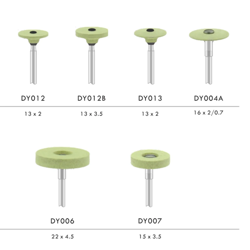 5Piece Medium Coarse Dental Bur Diamond Stones for Zirconia or All Ceramics Yellow Color