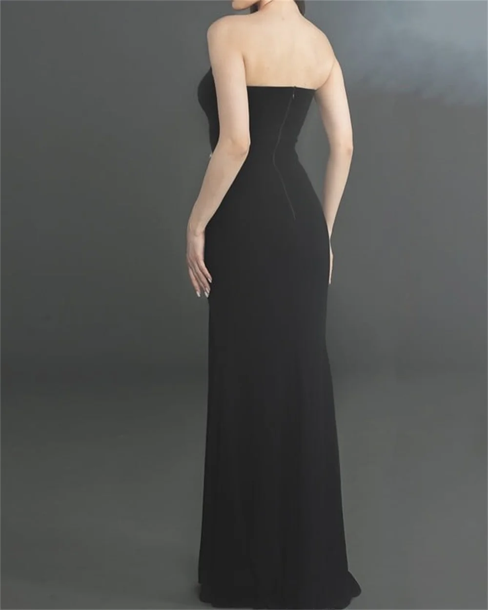 تخصيص حورية البحر الأسود جيرسي الكاحل طول فستان السهرة الرسمي حمالة فساتين المشاهير كريستال سباركلي فساتين العودة للوطن